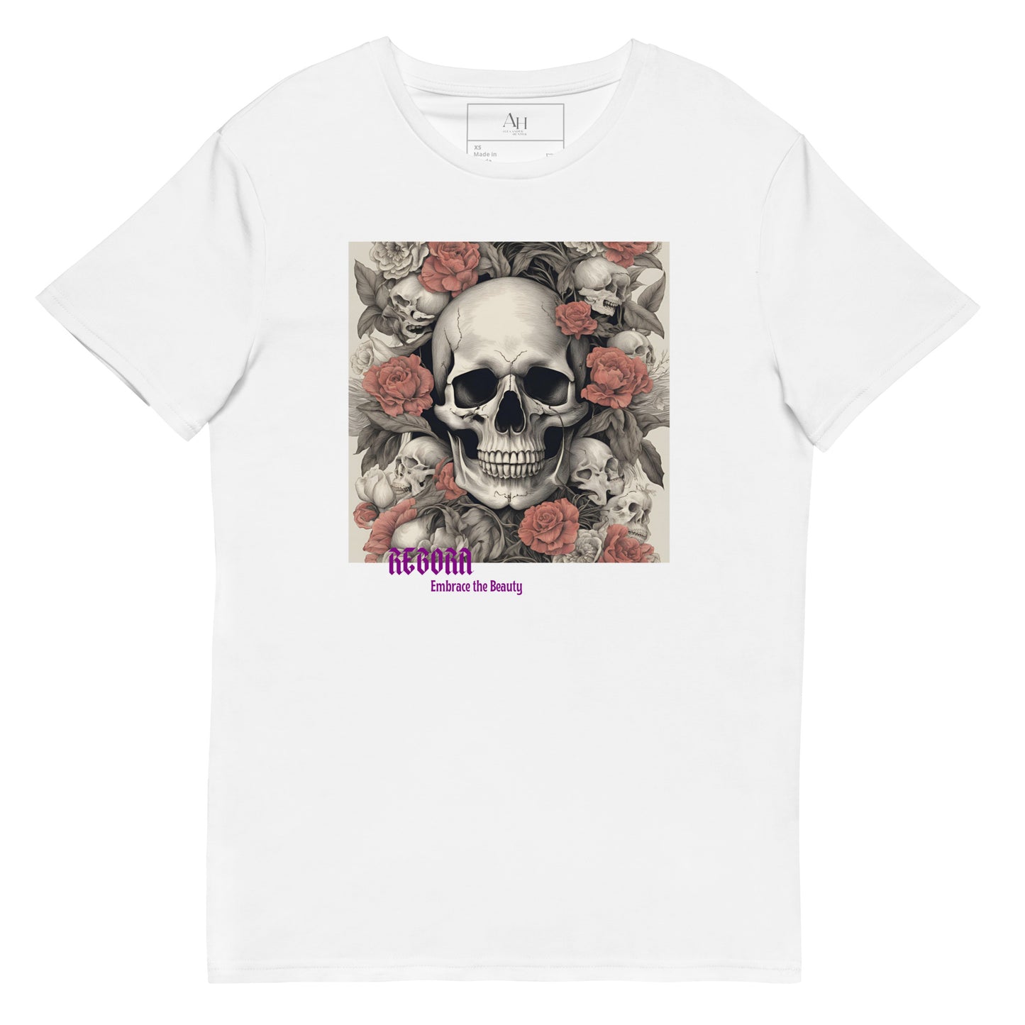 Premium Cotton Skull and Rose T-Shirt