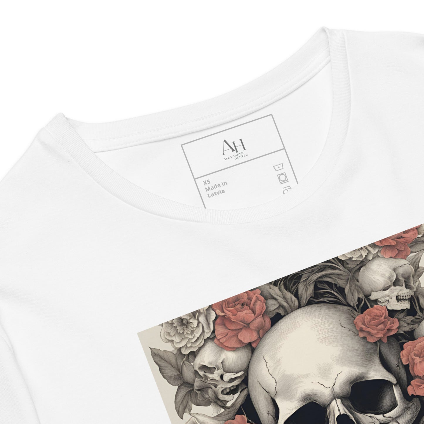 Premium Cotton Skull and Rose T-Shirt